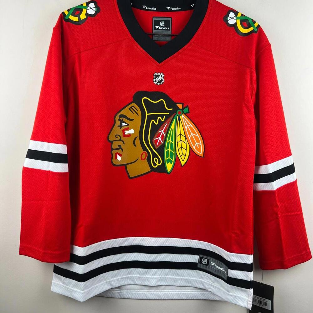 NWT Youth Fanatics NHL Chicago Blackhawks Jersey Shirt Size Youth L/XL